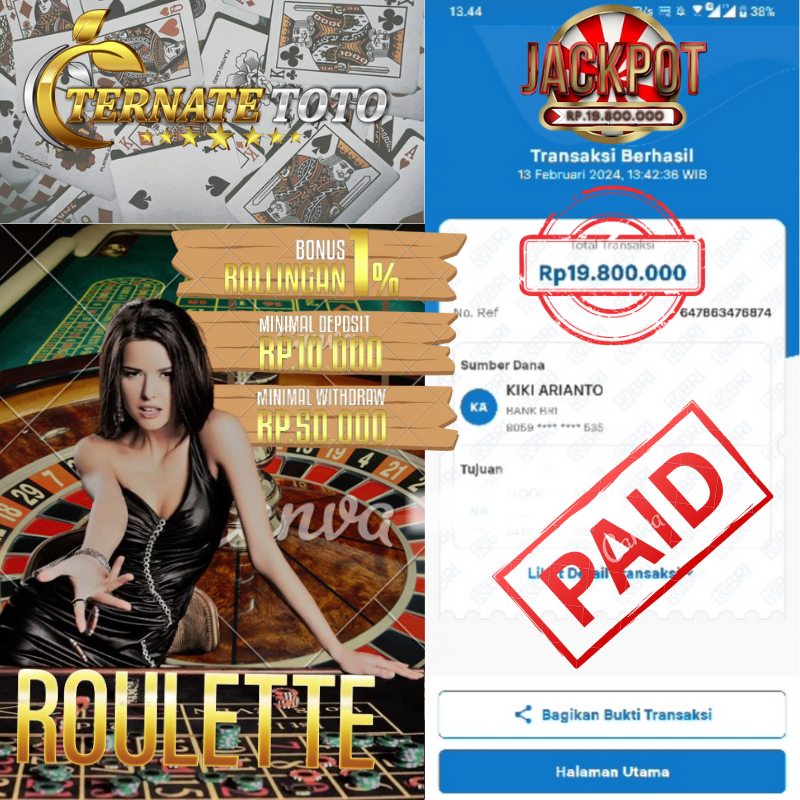 TERNATETOTO - MENANG ROULETTE GAMES Rp. 20,000,000,-